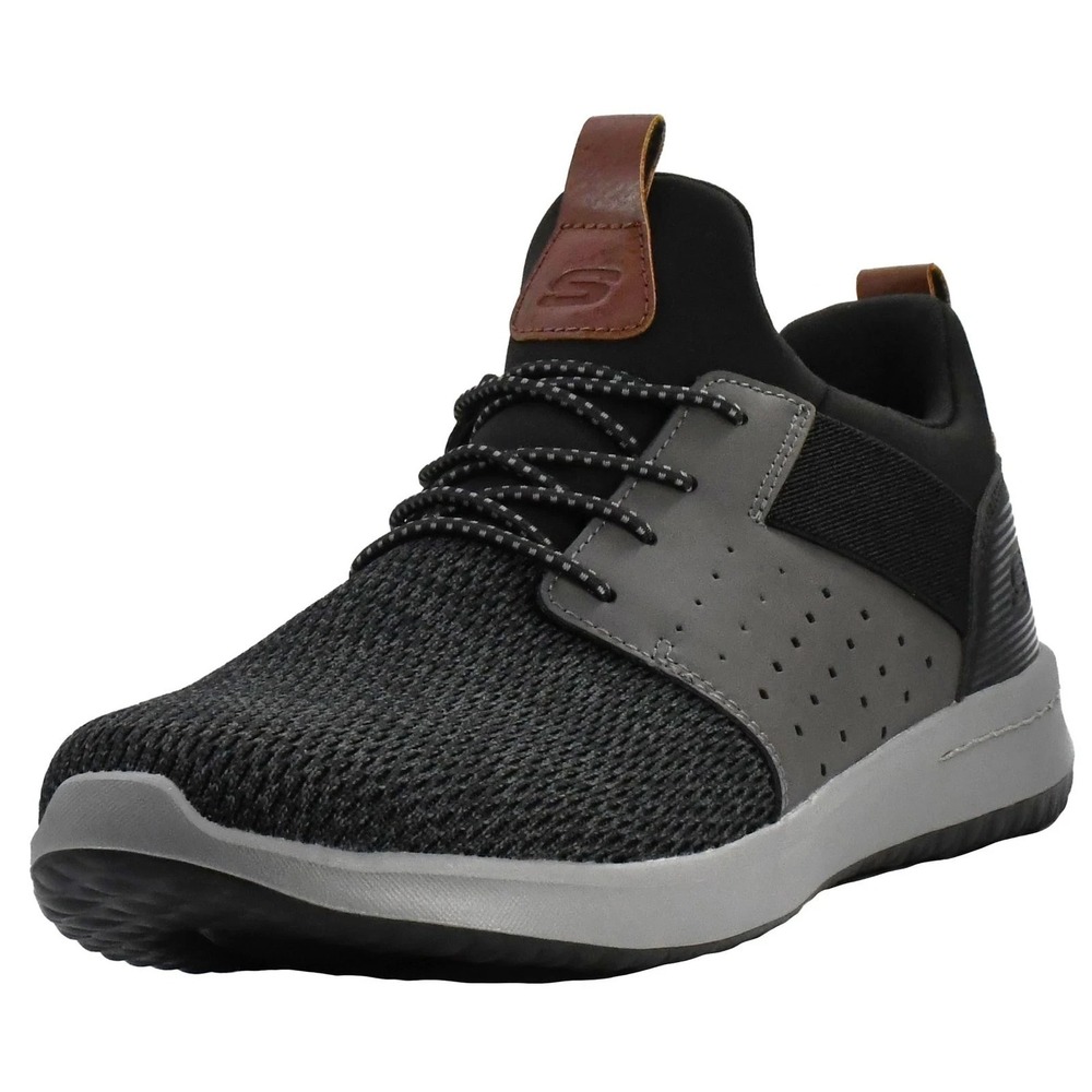 Skechers Men's Classic Fit-Delson-Camden Sneaker 11.5 Wide Black/Grey - Picture 8 of 8
